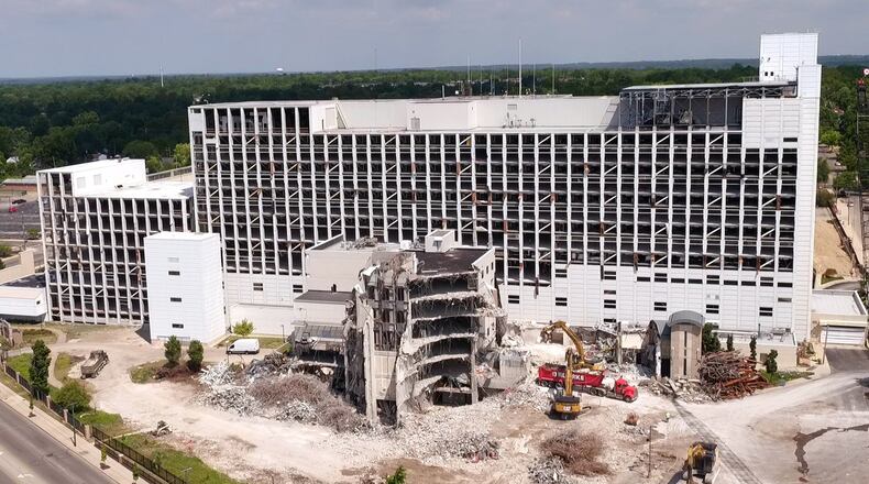 Most of the exterior skin of Good Samaritan Hospital has been removed - leaving a skeleton of the huge white building that can still be seen miles away. Premier Health, which operated Good Samaritan, announced in January 2018 that it would be closing and eventually tearing down the hospital. The hospital officially closed July 23, of last year, ending its more than 85-year run. The decision to tear down the hospital has sparked outrage from some residents over the loss of not only health care services but also a major part of the area’s identity and history. Good Samaritan had been built in an empty field in 1932 and was the original reason the surrounding neighborhoods were built. Visible demolition of the Good Samaritan Hospital began early 2019 and visible outside demolition started in March. Premier Health officials said in March that demolition will cost about $10 million.