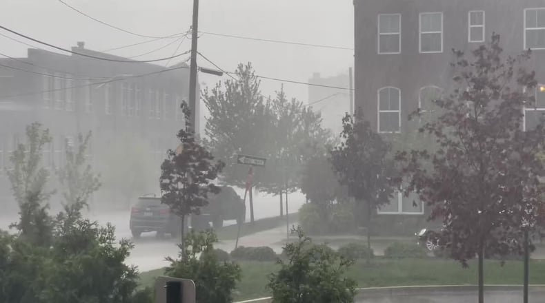 A severe thunderstorm with winds up to 60 mph hit Dayton on Tuesday afternoon, May 3, 2022, which also was primary Election Day in Ohio.
