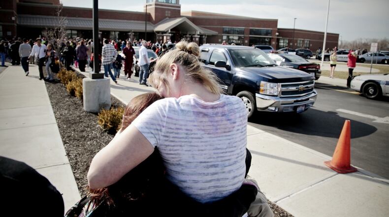 This 2014 file photo shows students and families gathered outside Monticello Elementary in Huber Heights.