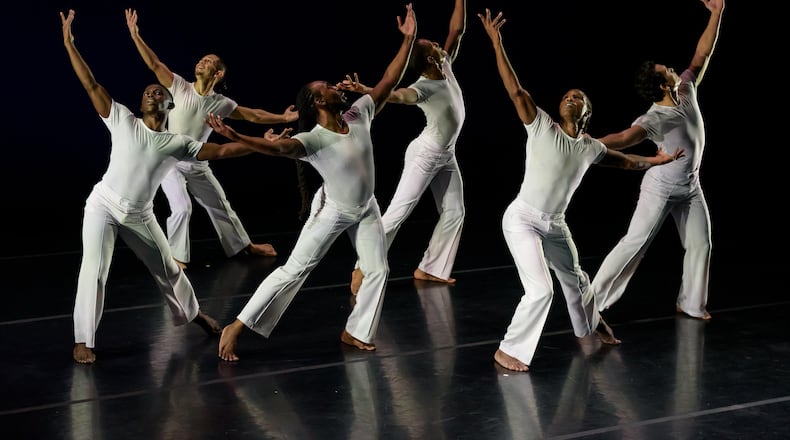 The Dayton Contemporary Dance Company presented 'Reflections' at Victoria Theatre in downtown Dayton on Sunday, Oct. 26, 2025. TOM GILLIAM / CONTRIBUTING PHOTOGRAPHER