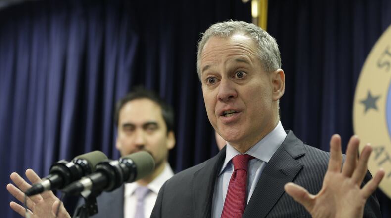 New York Attorney General Eric Schneiderman. Two weeks after officials in two dozen states asked Donald Trump to kill one of President Barack Obama’s plans to curb global warming, Schneiderman was lead author on a rebuttal letter signed by Democratic attorneys general in 15 states, plus four cities and counties, asking the president-elect to save it. (AP Photo/Seth Wenig, File)