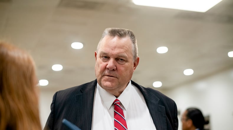 FILE — Sen. Jon Tester (D-Mont.) speaks with journalism students on Capitol in Washington, July 10, 2024. Tester is facing a tough race to hold onto his seat in Montana. (Cheriss May/The New York Times)