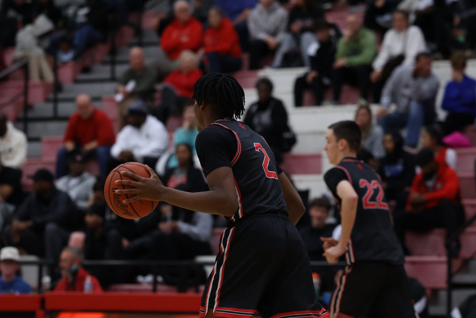 Lakota West junior Joshua Tyson brings the ball up court against Fairfield on Tuesday night at Fairfield Arena. ELIJAH COOK / CONTRIBUTED