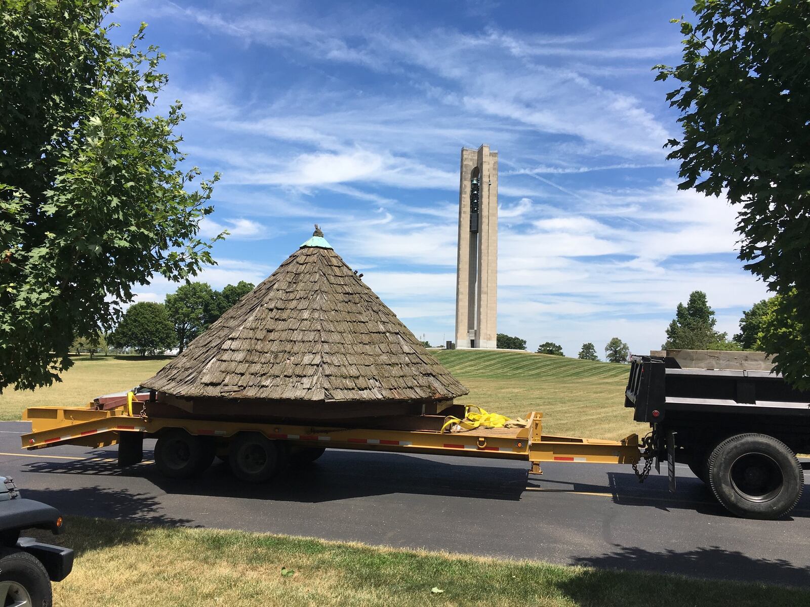 Numerous Old River relics, like this picnic shelter, made their way to Carillon Park in an effort to preserve Old River’s history. CONTRIBUTED BY DAYTON HISTORY