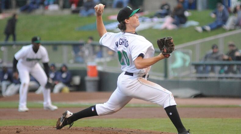 Dragons starting pitcher Packy Naughton. MARC PENDLETON / STAFF
