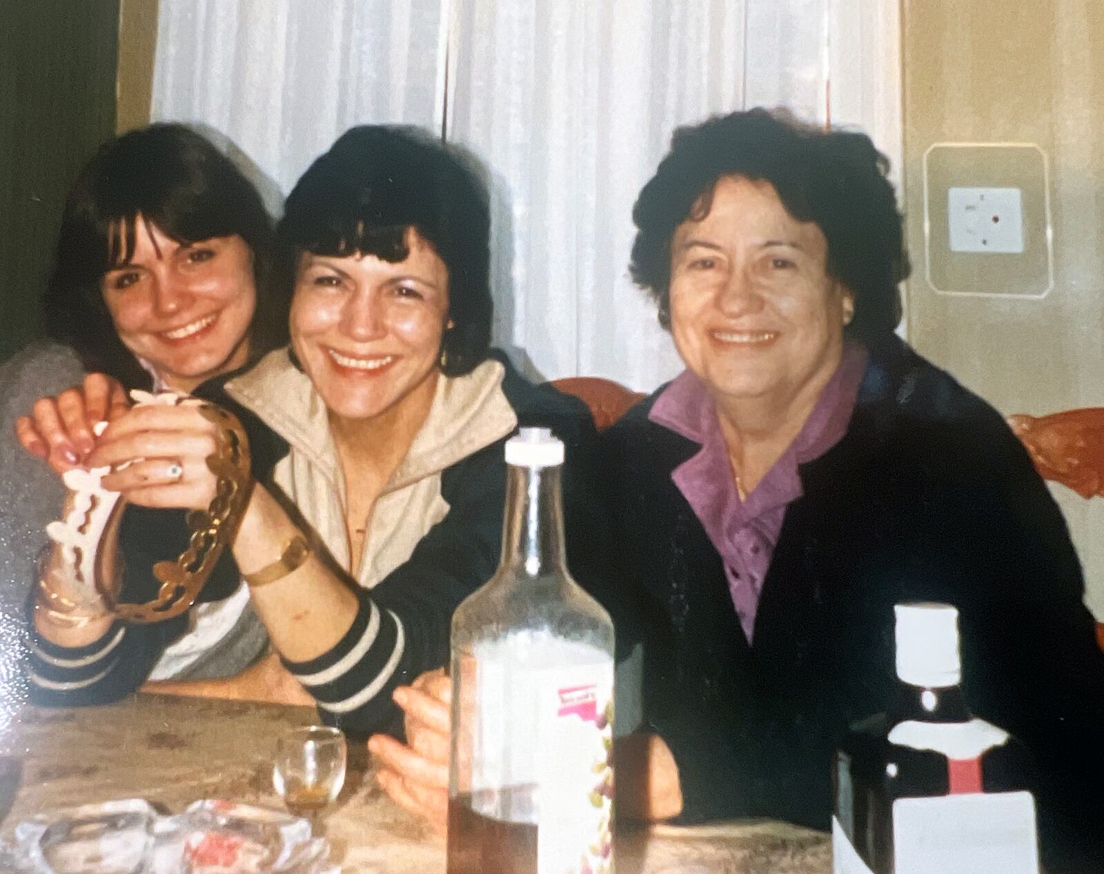 Lynda Anello (L) in Nice, France visiting her grandmother Meme Corso (r) with her mom Marie Campbell Duncan (center). CONTRIBUTED