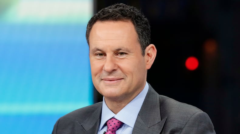 Co-host Brian Kilmeade appears on the set of "Fox & Friends." He will bring his "History, Liberty and Laughs Tour" to the Victoria Theatre June 21.  (AP Photo/Richard Drew, File)