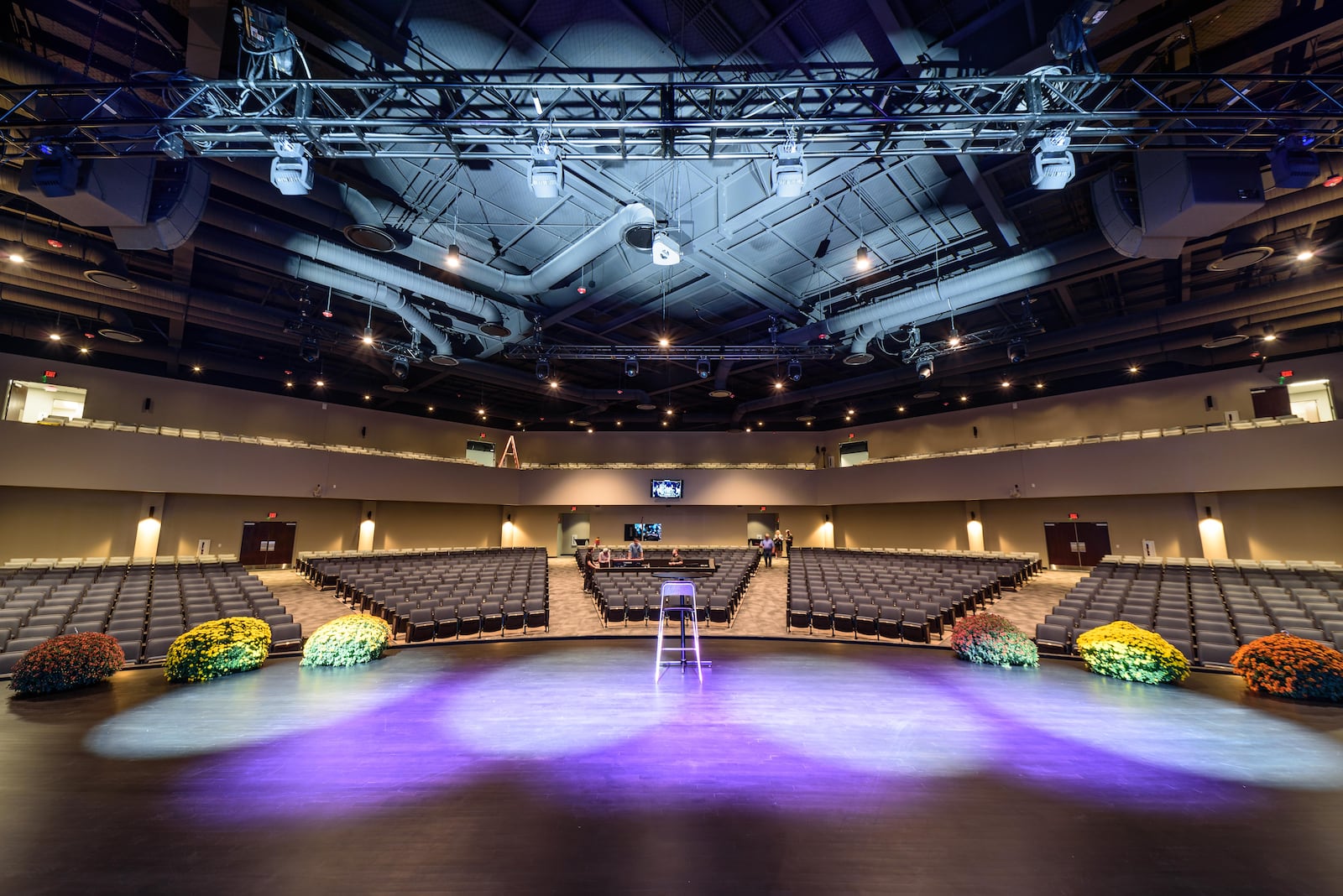 Here’s a sneak peek inside the new Arbogast Performing Arts Center, located at 500 S. Dorset Rd. in Troy. The performance venue, made possible with a $2 million donation from Dave and Linda Arbogast seats 1,200 people for education, arts, community and business events. A grand opening celebration will be held on Saturday, Oct. 30, 2021. TOM GILLIAM / CONTRIBUTING PHOTOGRAPHER