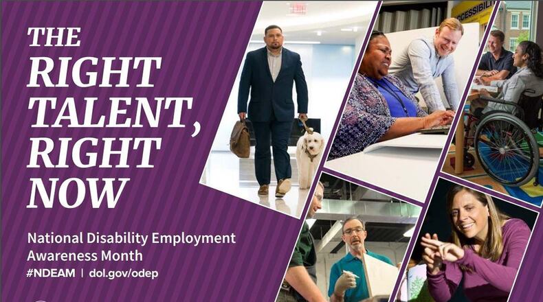 Wright-Patterson Air Force Base is teaming up with Opportunities for Ohioans with Disabilities throughout October in observance of National Disability Employment Awareness Month. (Courtesy graphic)