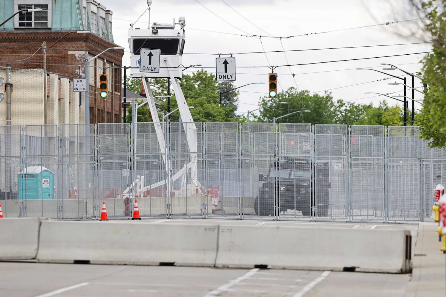 Police and security checkpoints around NATO Village