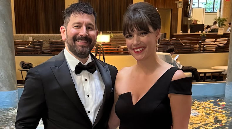 Zahedi (left) with his fiance Lauren Gay. The pair is planning a September 2026 wedding. CONTRIBUTED