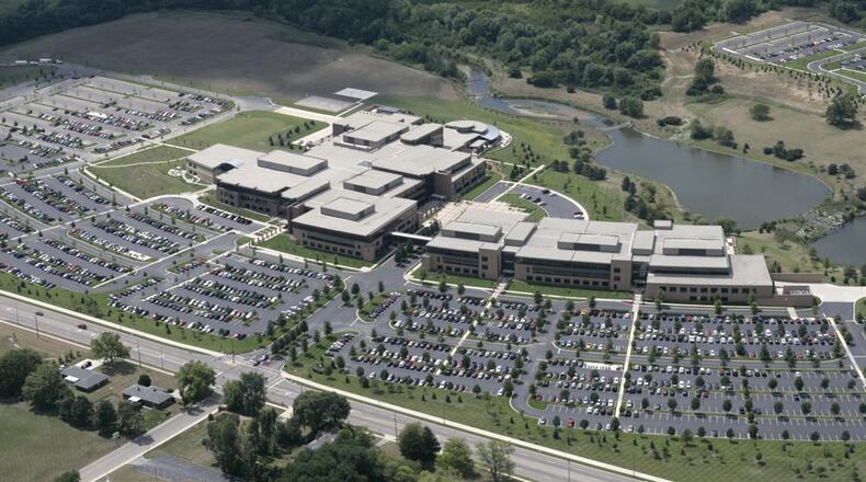 An aerial view of the Reynolds & Reynolds campus on County Line Road in the Miami Valley Research Park. TY GREENLEES/STAFF