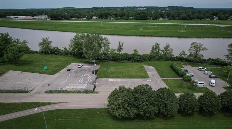 West Carrollton is working to complete funding for construction of a whitewater park along the Great Miami River in West Carrollton. The park is expected to be a catalyst for a river district that is planned to feature retail, residential and office development. JIM NOELKER/STAFF