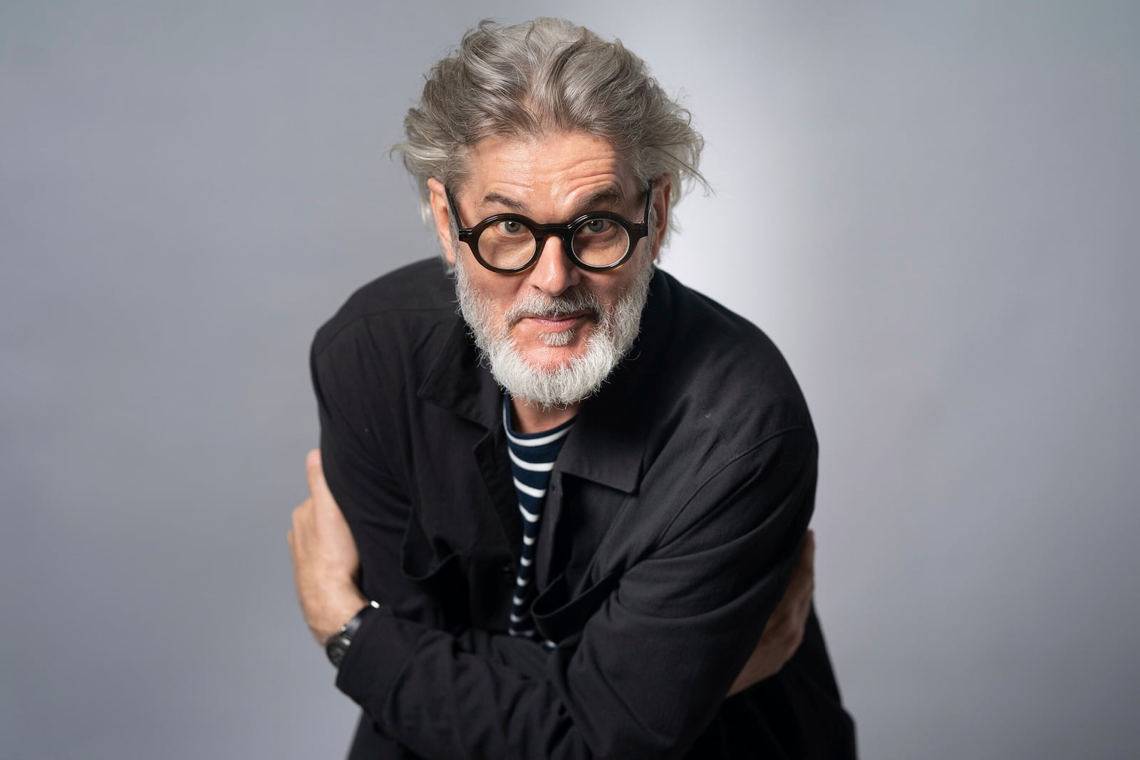 Children's book author Mo Willems poses for a portrait on April 22, 2025, in New York. (AP Photo/Gary Gerard Hamilton)