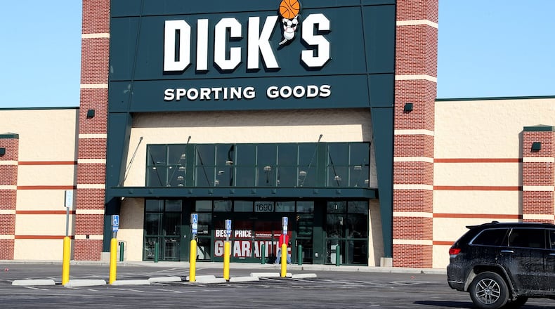 DICK’s Springfield Location on Bechtle Avenue will close this month. Roughly 125 other stores will stop selling guns and hunting gear. BILL LACKEY/STAFF