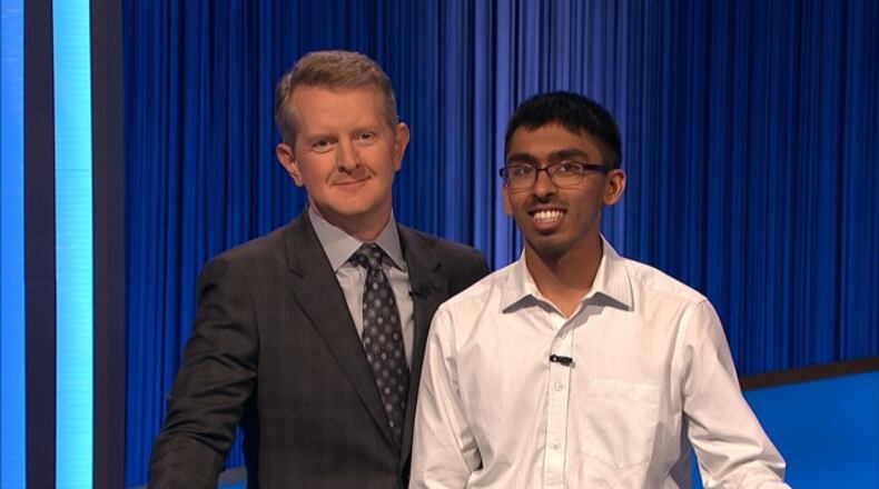 "Jeopardy!" host Ken Jennings with 2019 Beavercreek High School graduate Hari Parameswaran. CONTRIBUTED