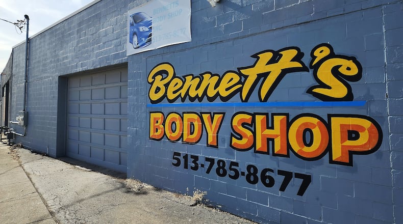 Bennett's Body Shop, 440 N. Verity Parkway, has closed after its owner was evicted, said Tim Young, who owns the building. All the vehicles were towed away. NICK GRAHAM/STAFF