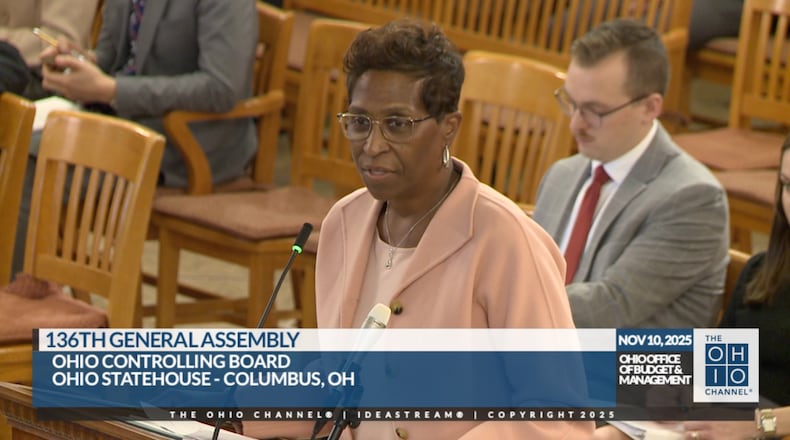 Central State University Board of Trustees Chair Jacqueline Y. Gamblin took questions from the Ohio Controlling Board on Nov. 10, 2025, regarding the university's appropriation requests.