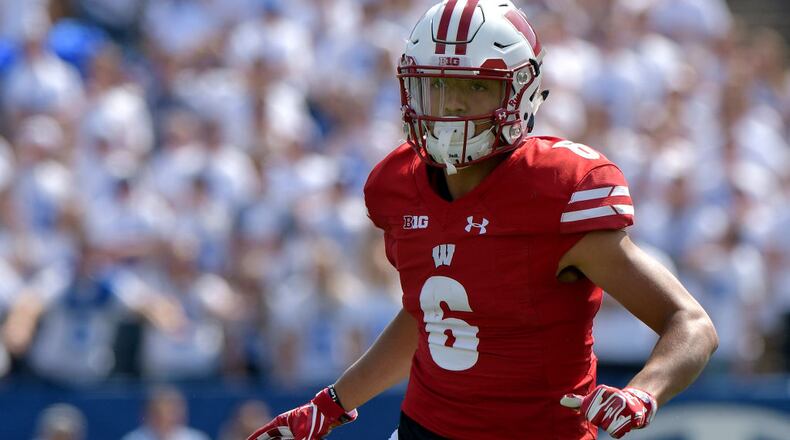 PROVO, UT - SEPTEMBER 16: Danny Davis III #6 of the Wisconsin Badgers runs with the ball during a game against the BYU Cougars at LaVell Edwards Stadium on September 16, 2017 in Provo, Utah. (Photo by Gene Sweeney Jr/Getty Images)