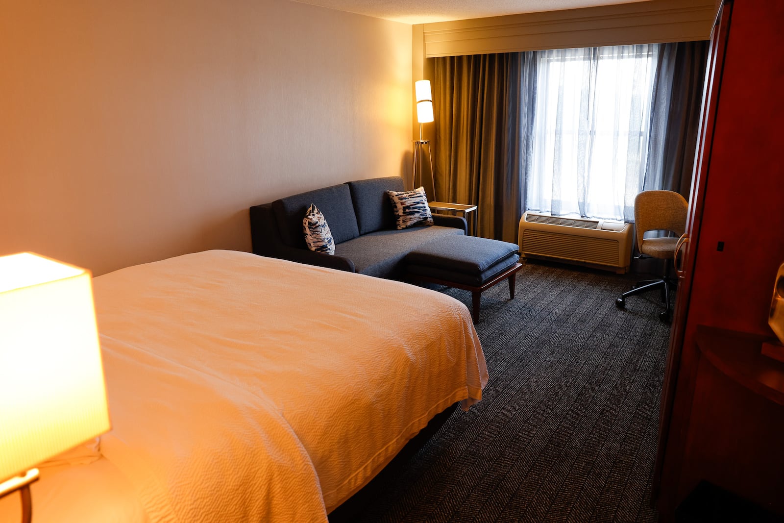 The Courtyard by Marriott in Hamilton is undergoing a renovation, from rooms to the lobby to the restaurant space. They are in the middle of renovating the first set of rooms. The hotels in the city recently told the Vision Commission, a group of Hamilton stakeholders, the need to work with local businesses and attract sales from neighboring communities to improve their sustainability. 
 NICK GRAHAM/STAFF