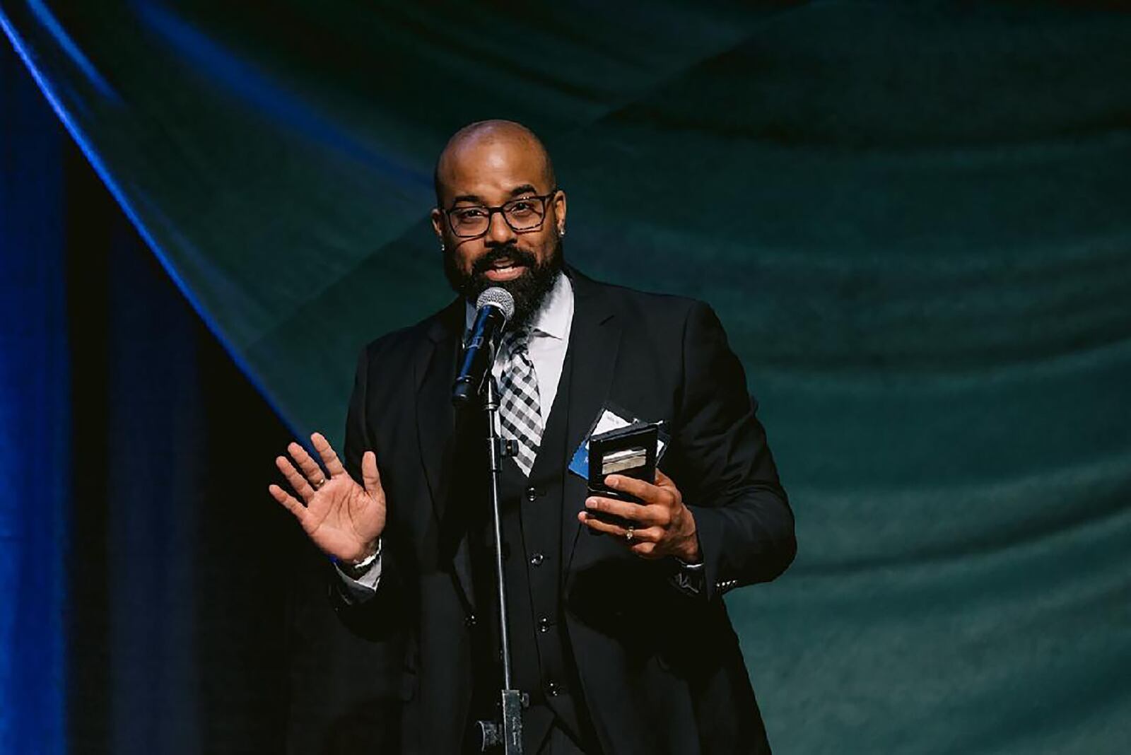 Cosby giving his acceptance speech after being selected as a Dayton Business Journal 40 Under 40 honoree earlier this year.
