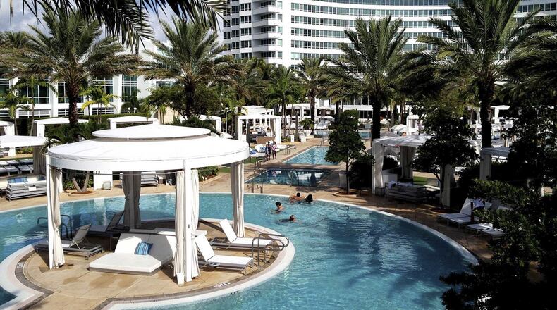 In an undated handout photo, the Fontainebleau Miami Beach. The hotel offers family specials all summer, which is typically the city’s low season. (Fontainebleau Miami Beach via The New York Times)