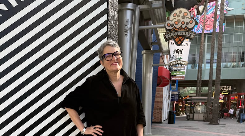 Ruth Balbach who grew up in Oakwood, is pictured at CityWalk, the entertainment and retail entrance to Universal Studios theme parks. SHELBY HOPKINS/CONTRIBUTED