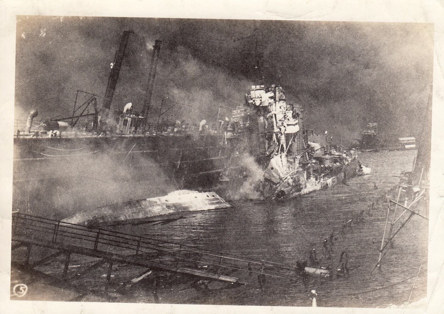 Pearl Harbor photographed moments after attack