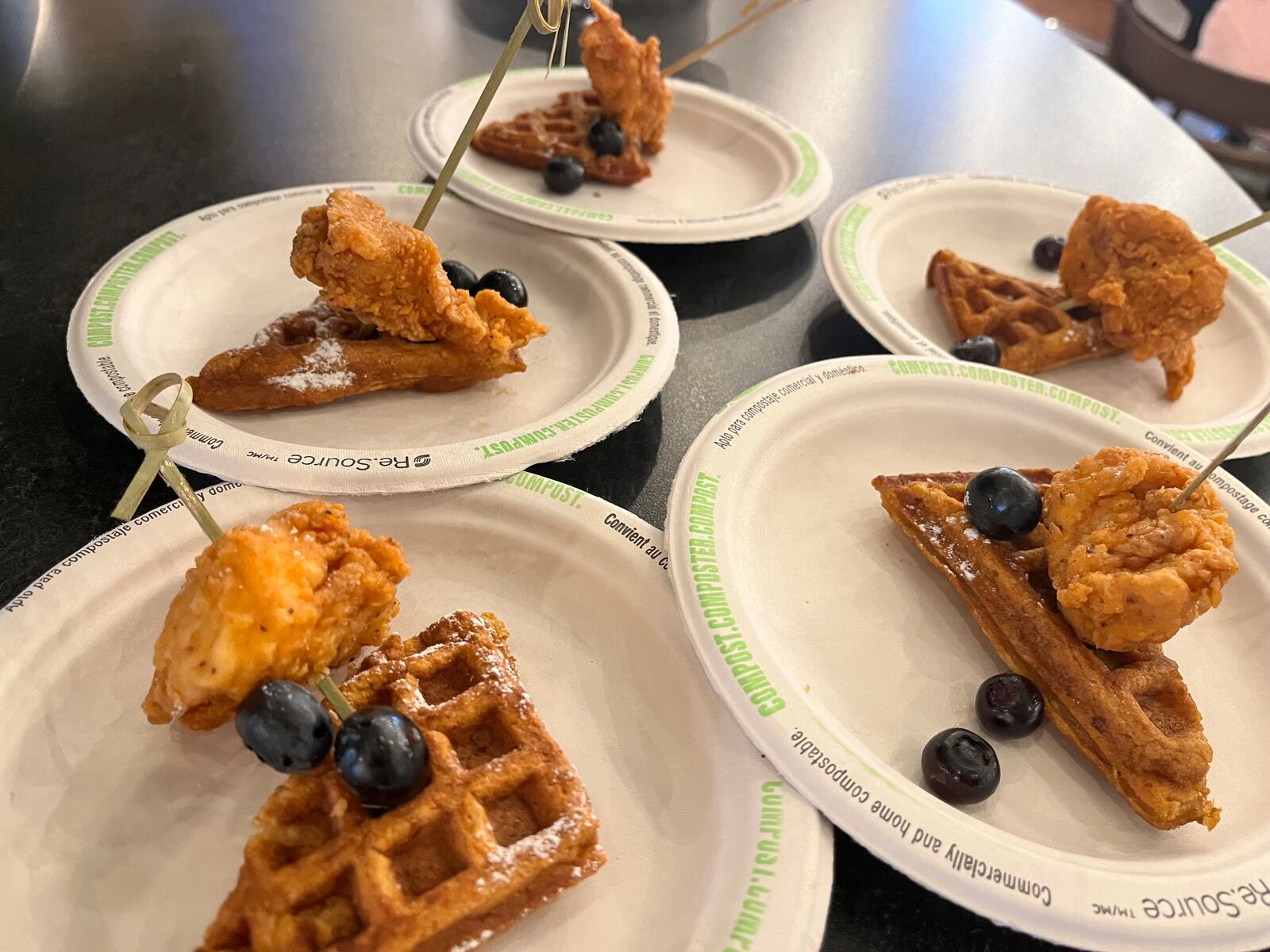 W. Social Tap & Table in Dayton’s historic Wright-Dunbar District is offering Saturday brunch from 10 a.m. to 2 p.m. starting March 9. Pictured is a sweet potato waffle with chicken from De'Lish. NATALIE JONES/STAFF