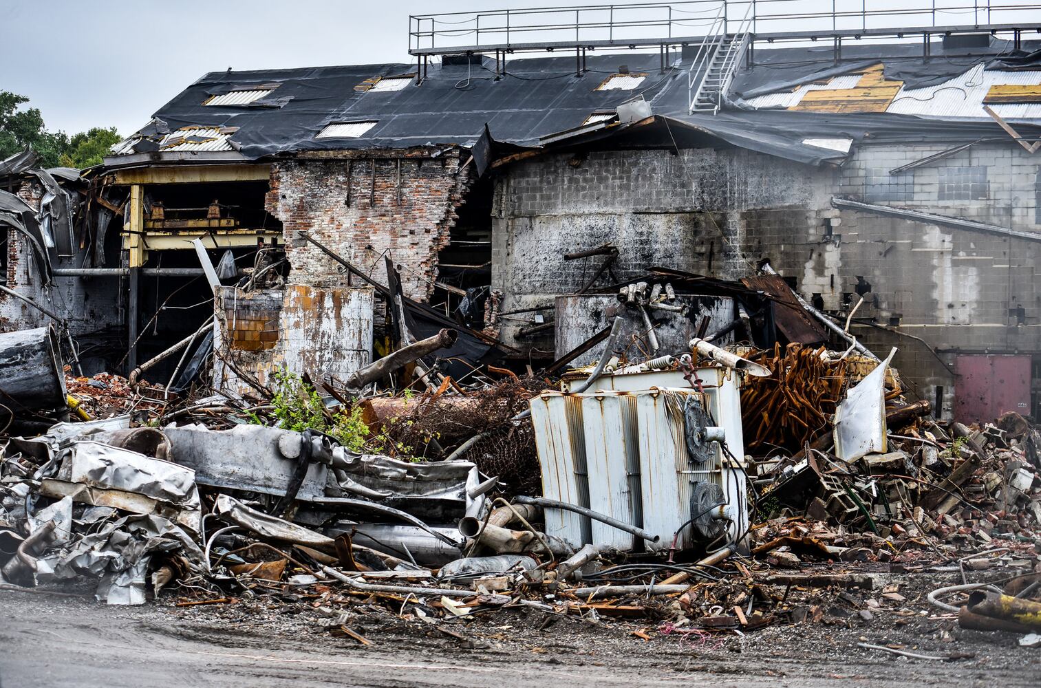 Demolition continues at former Franklin Boxboard building