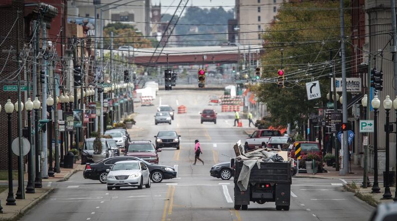 Dayton plans to replace all of its street lights with LED by late summer. JIM NOELKER / STAFF