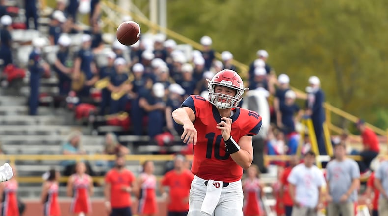 Dayton quarterback Jack Cook during a game against Robert Morris earlier this season. Erik Schelkun/CONTRIBUTED