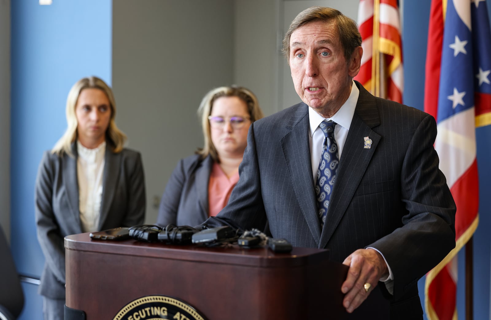Montgomery County Prosecutor Mat Heck Jr. talks during a news conference on Wednesday, July 30 at the prosecutor's office in downtown Dayton. Heck announced a former Northmont bus driver has been indicted on 82 counts related to sexual assault of teenage boys. BRYANT BILLING / STAFF
