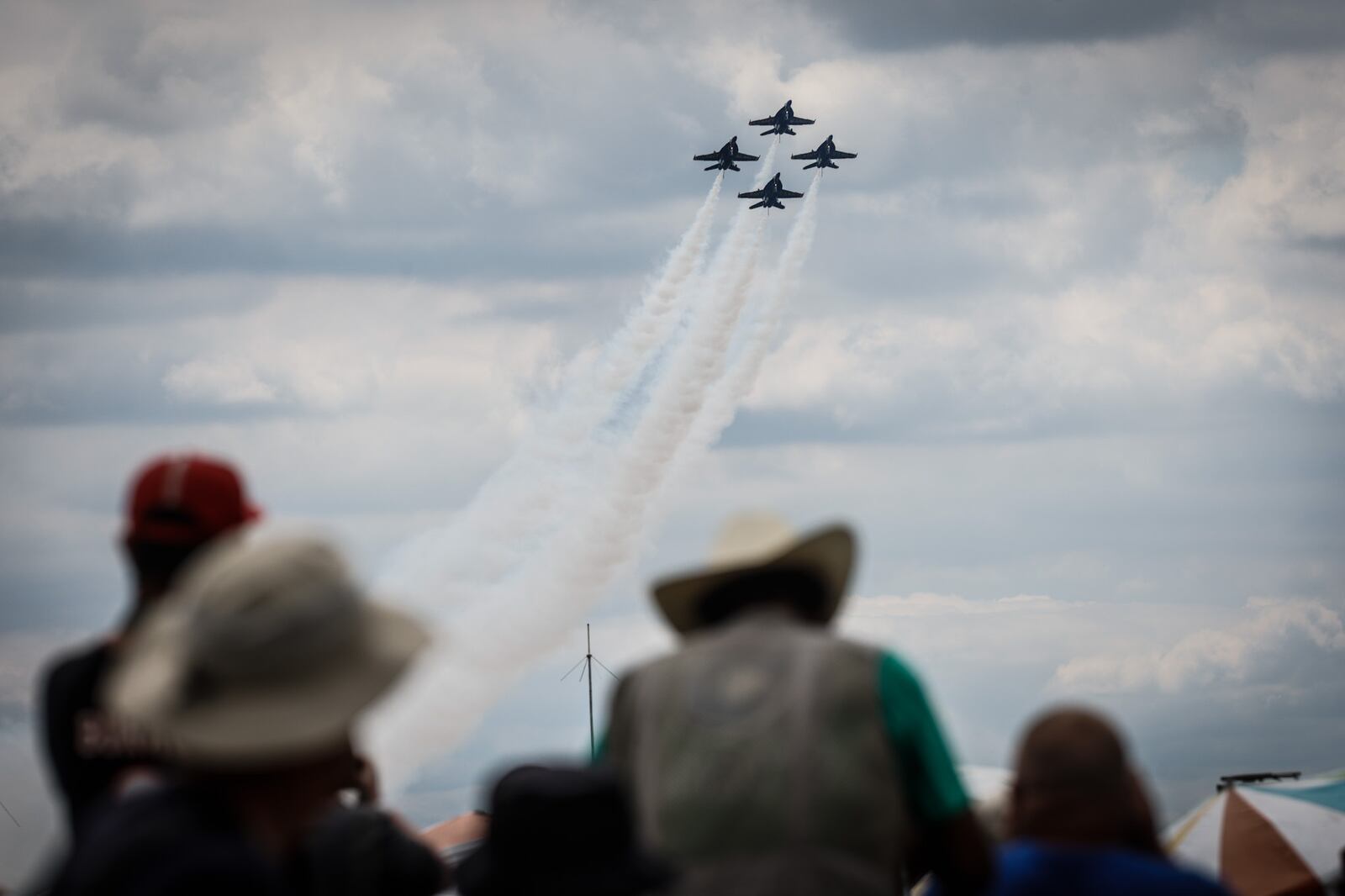 The US Navy Blue Angles finished the Dayton Air Show Sunday July 31, 2022 with their extraordinary display. Jim Noelker/Staff