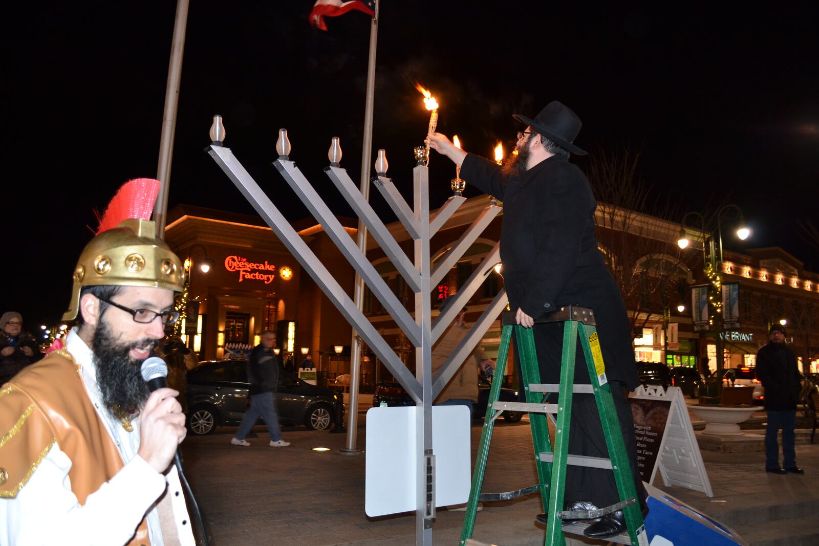 The Chabad of Greater Dayton will hold a public lighting of  the menorah erected at The Greene 6 p.m. tonight, Dec. 29.