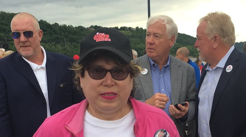 Diane Pragalos, 52, of Centerville, attended President Donald Trump’s speech Wednesday at the Rivertowne Marina in Cincinnati.