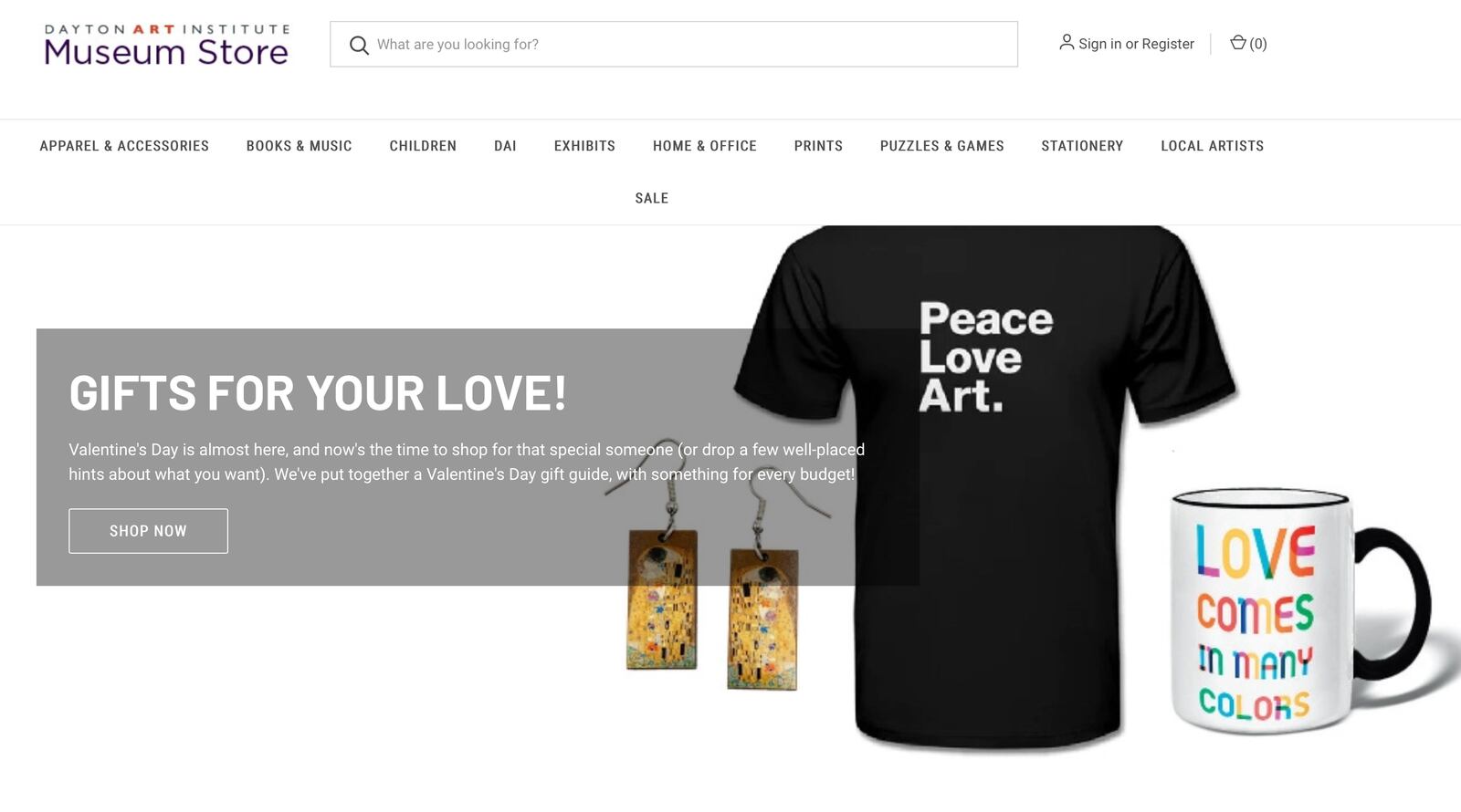 2023 Valentine's Day Shopping  - The Dayton Art Institute Museum Store has Valentine's Day themed gifts.