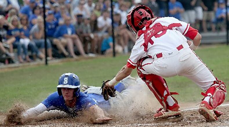 Justin McConnell of Springboro (sliding) was named D-I All-Ohio first team. Contributed photo by E.L. Hubbard