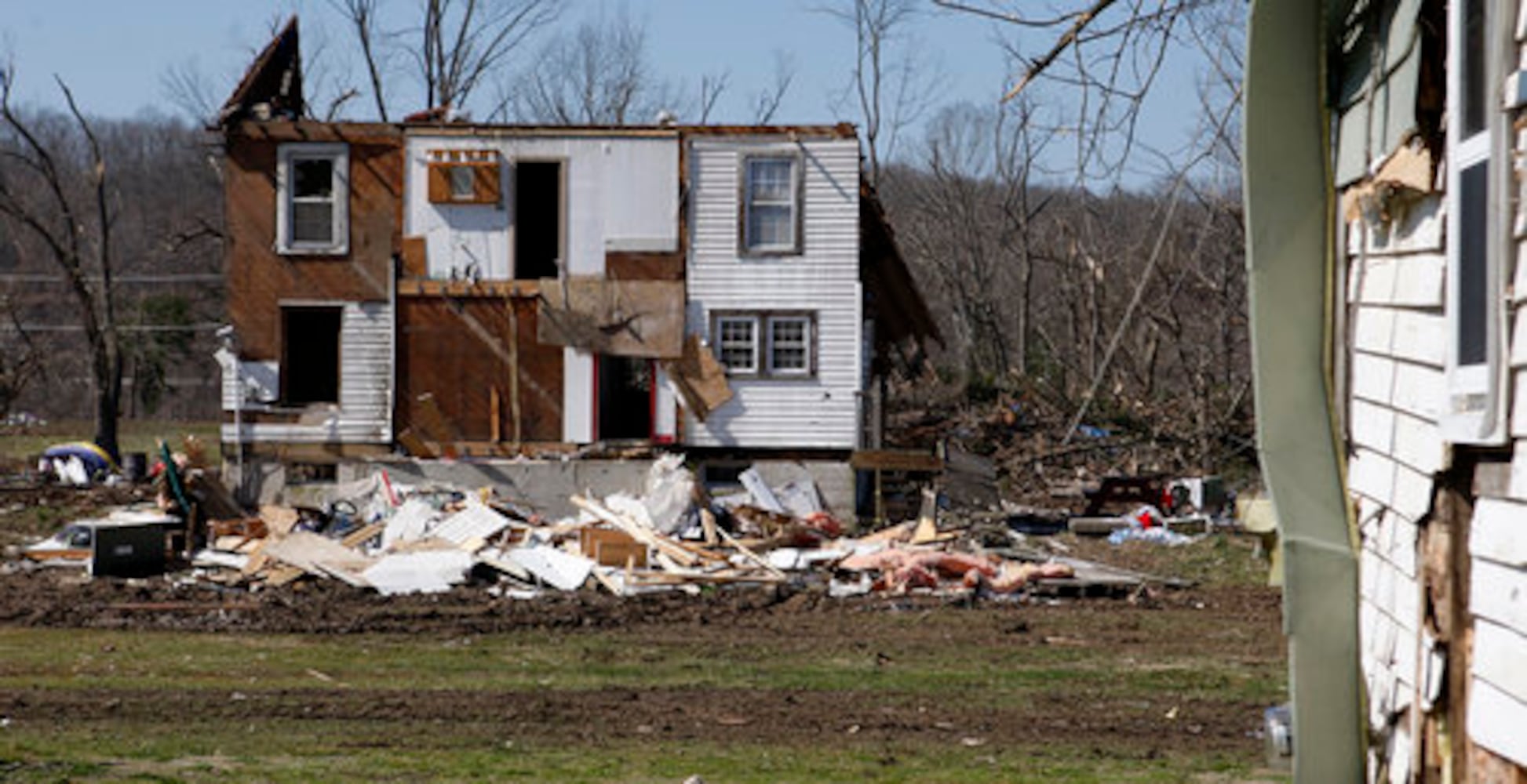 Tornado damage cleanup in Moscow, Ohio