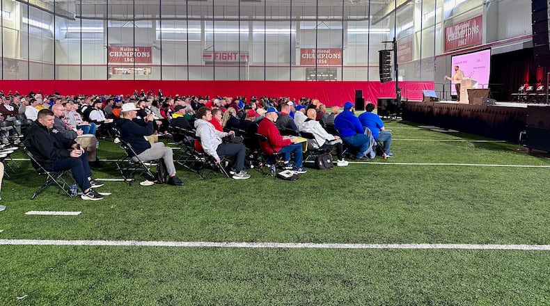 Ohio State football coaches clinic message from coach Ryan Day