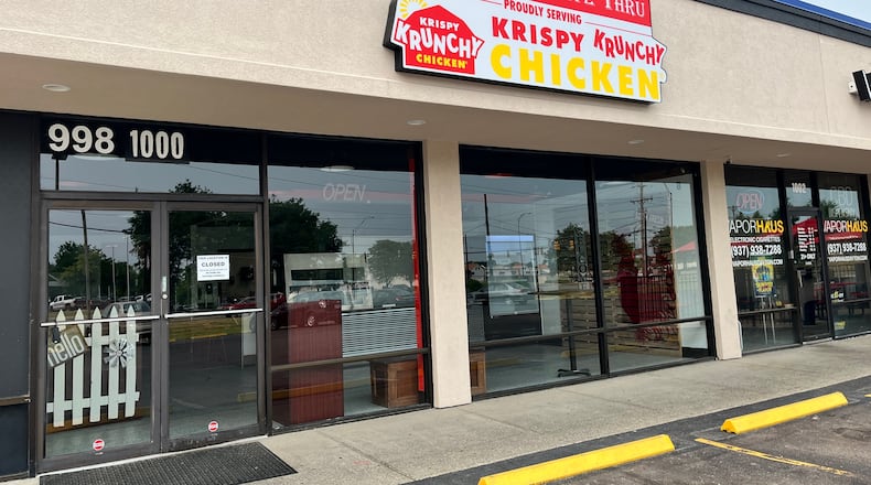 Krispy Krunchy Chicken has closed its doors at 1000 Miamisburg Centerville Road in Washington Twp., according to a sign posted at the establishment. NATALIE JONES/STAFF