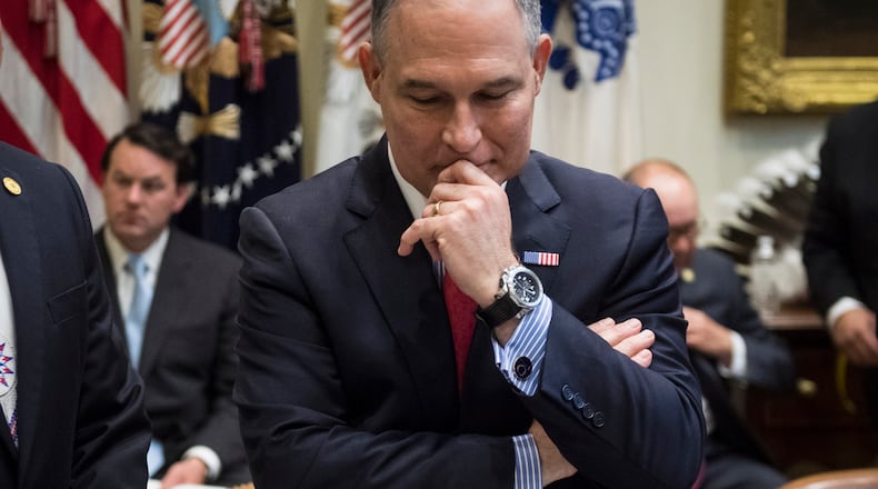 Scott Pruitt resigned as Environmental Protection Agency administrator on Thursday. MUST CREDIT: Photo by The Washington Post’s Jabin Botsford.