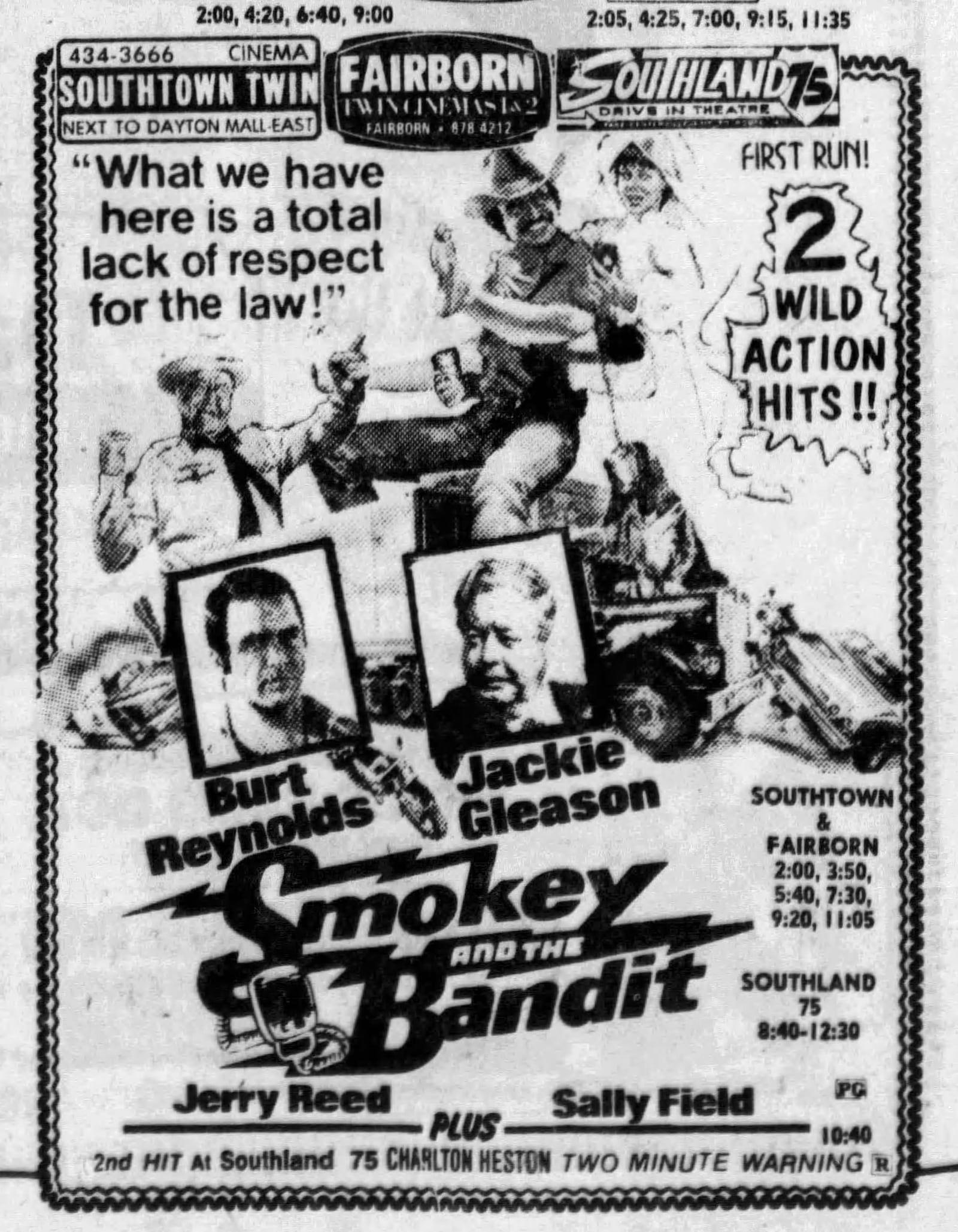 Smokey and the Bandit ad from 1977. JOURNAL HERALD ARCHIVES.