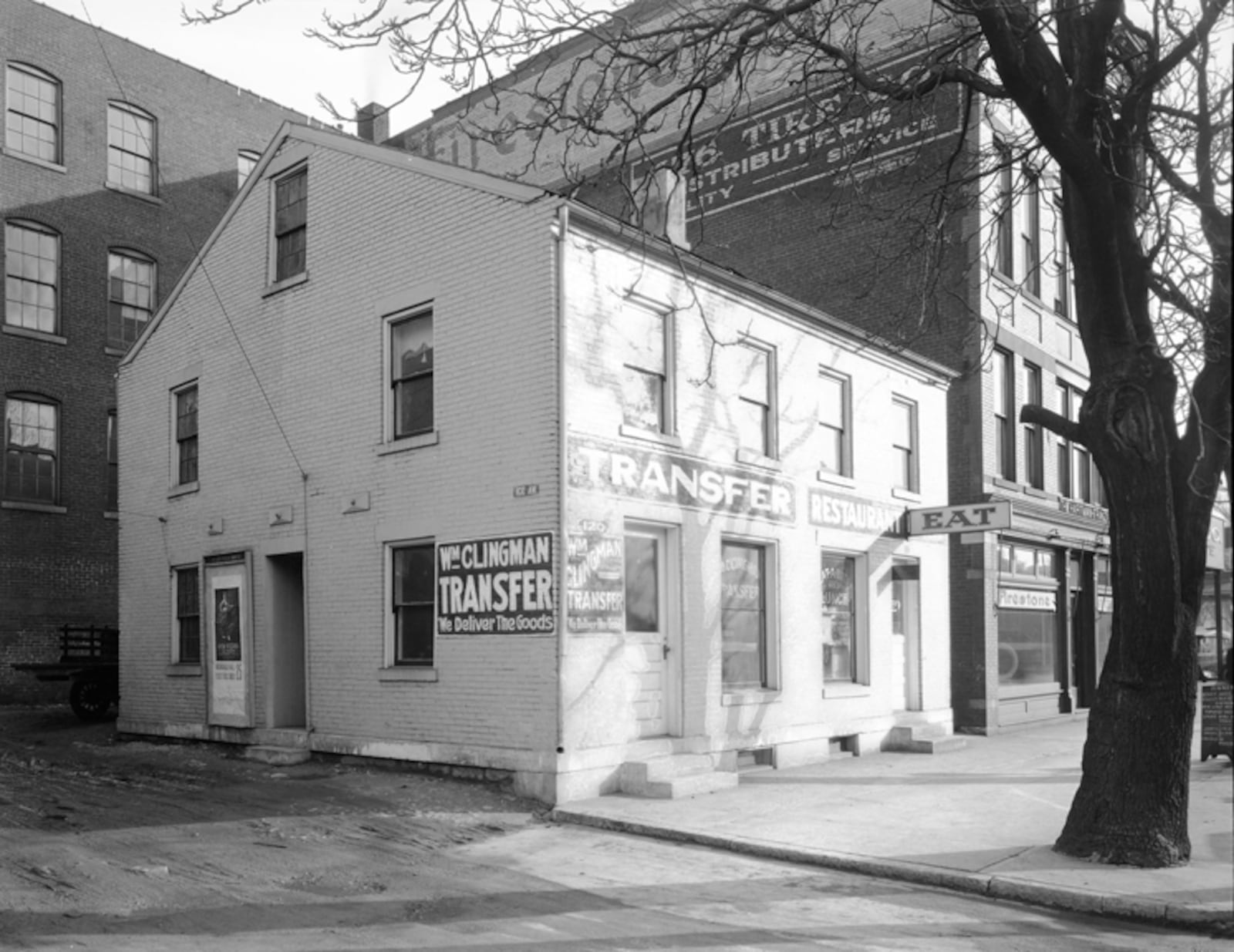 THEN: Undated photo of Blush Studio (Clingman Transfer and Eat-A-Bite Lunch occupied the building at this time). From the collections of Dayton History.