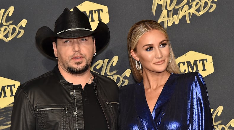 NASHVILLE, TN - JUNE 06: Jason Aldean and Brittany Kerr attend the 2018 CMT Music Awards at Bridgestone Arena on June 6, 2018 in Nashville, Tennessee. (Photo by Mike Coppola/Getty Images for CMT)