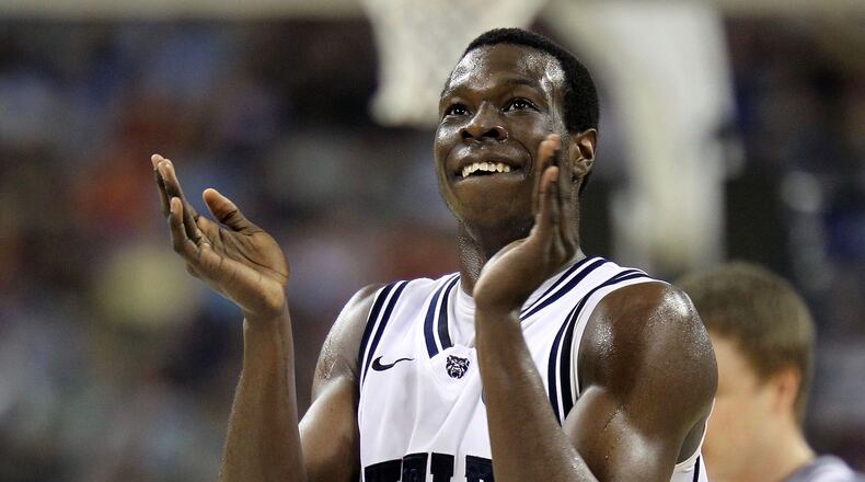 Butler's Khyle Marshall claps during the 2011 Final Four at Reliant Stadium on April 2, 2011 in Houston, Texas.