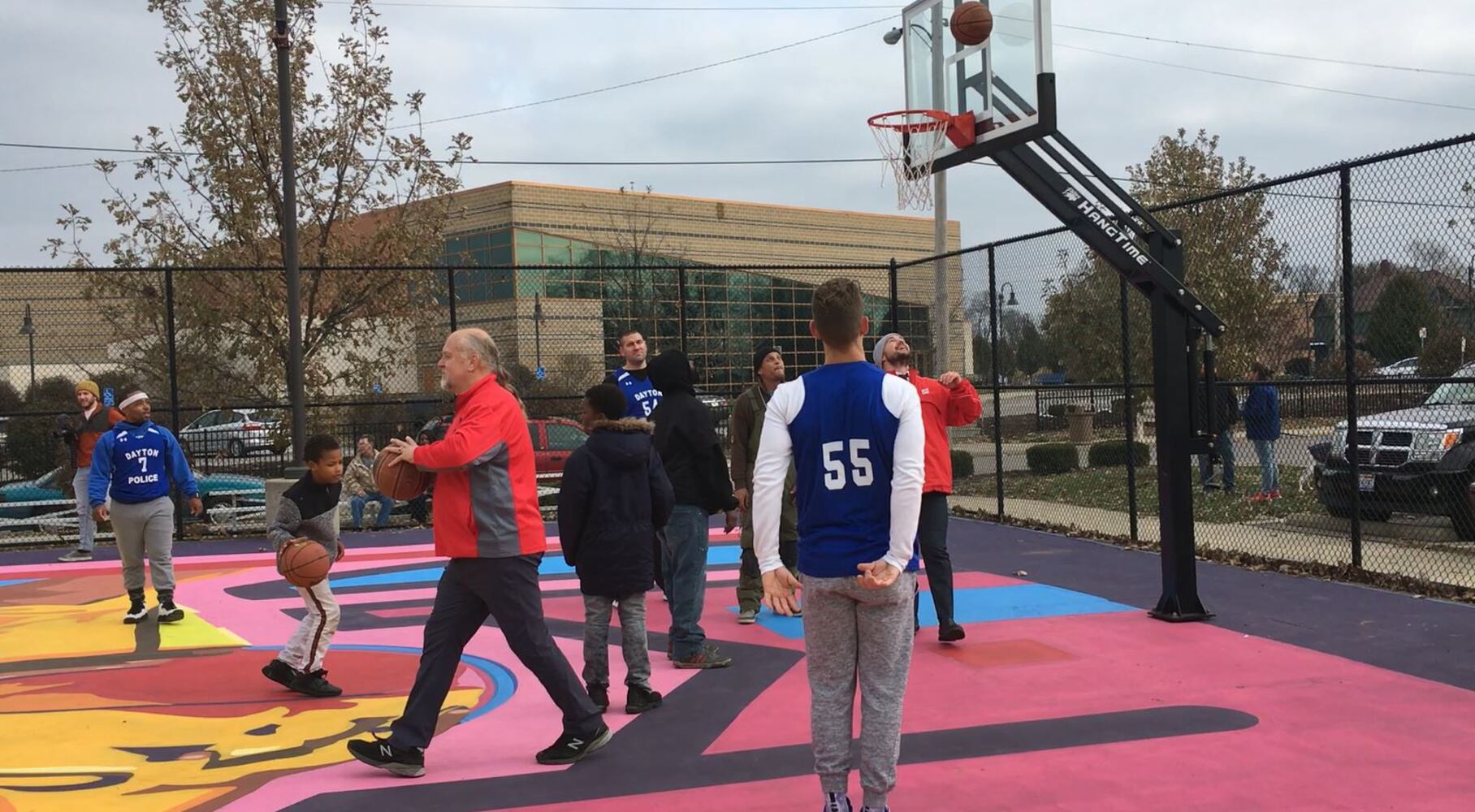 PHOTOS: Dayton’s youth enjoy their colorful, new Project Rebound  basketball court