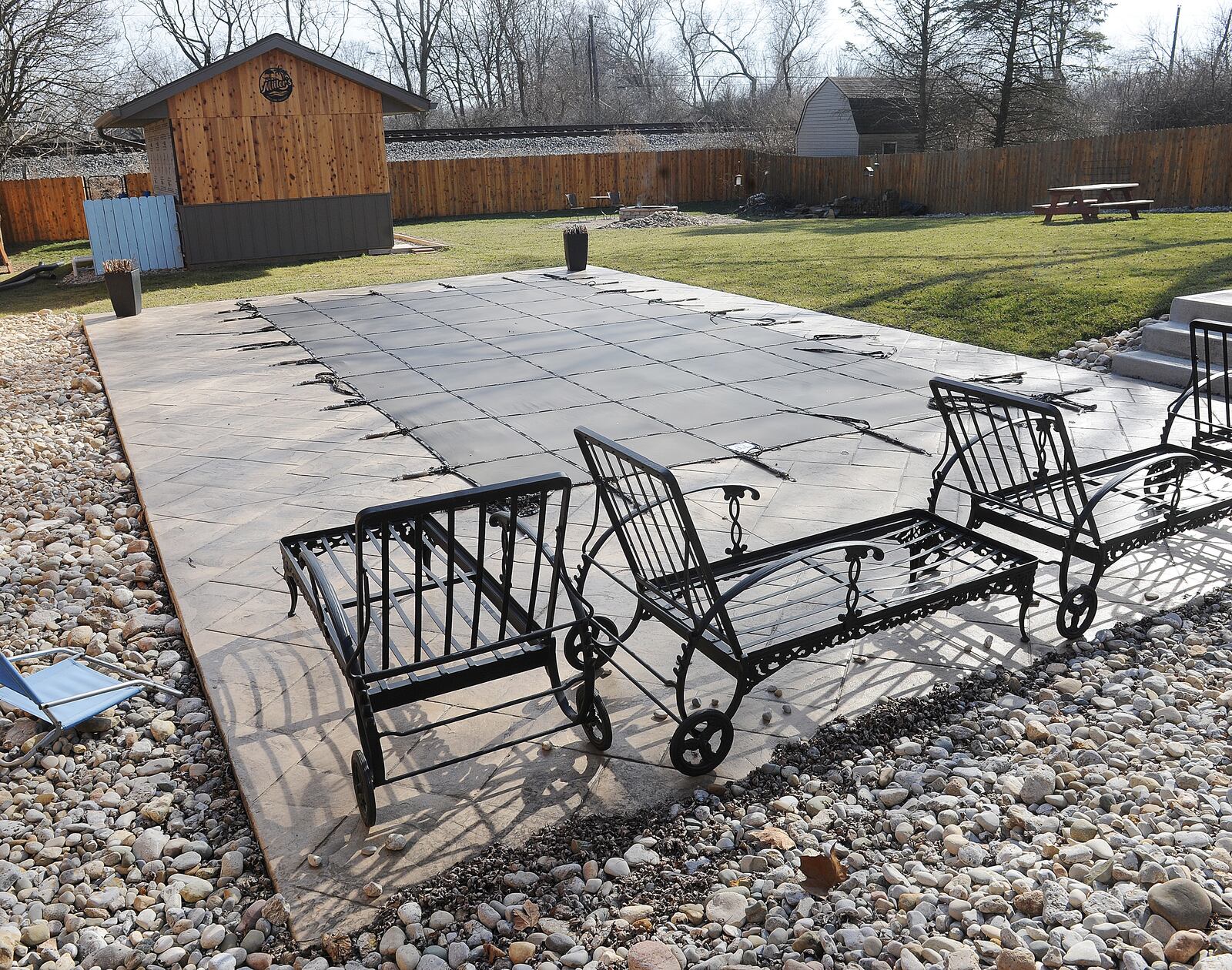 The Miller family of Carlisle has invested thousands of dollars into their backyard. The Miller's are organizing an effort to stop Duke Energy's efforts on enforcing utility easements along it's transmission line that will force the family to tear down its fence and take part of the yard.  MARSHALL GORBY\STAFF