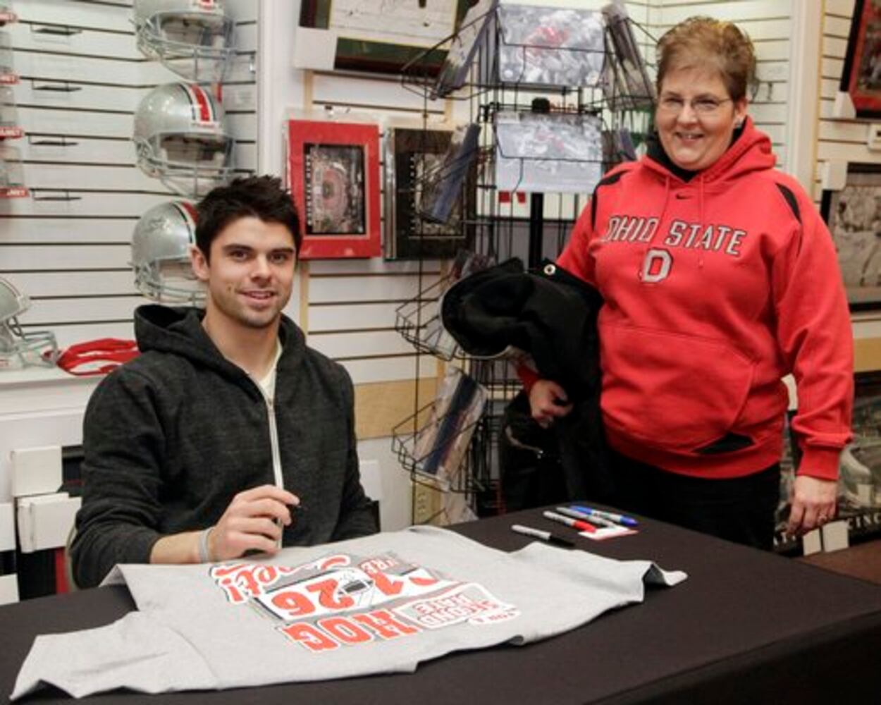 OSU's Dane Sanzenbacher signs autographs