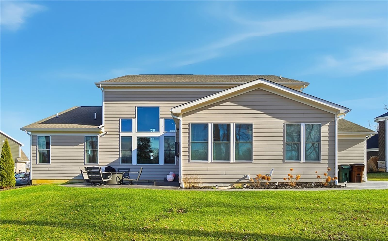 The back of the home features a stamped concrete patio and walkway. CONTRIBUTED
